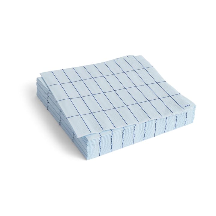 Pattern Lunch χαρτοπετσέτα 33x33 εκ. 20 τεμαχίων - Light blue-blue grid - HAY