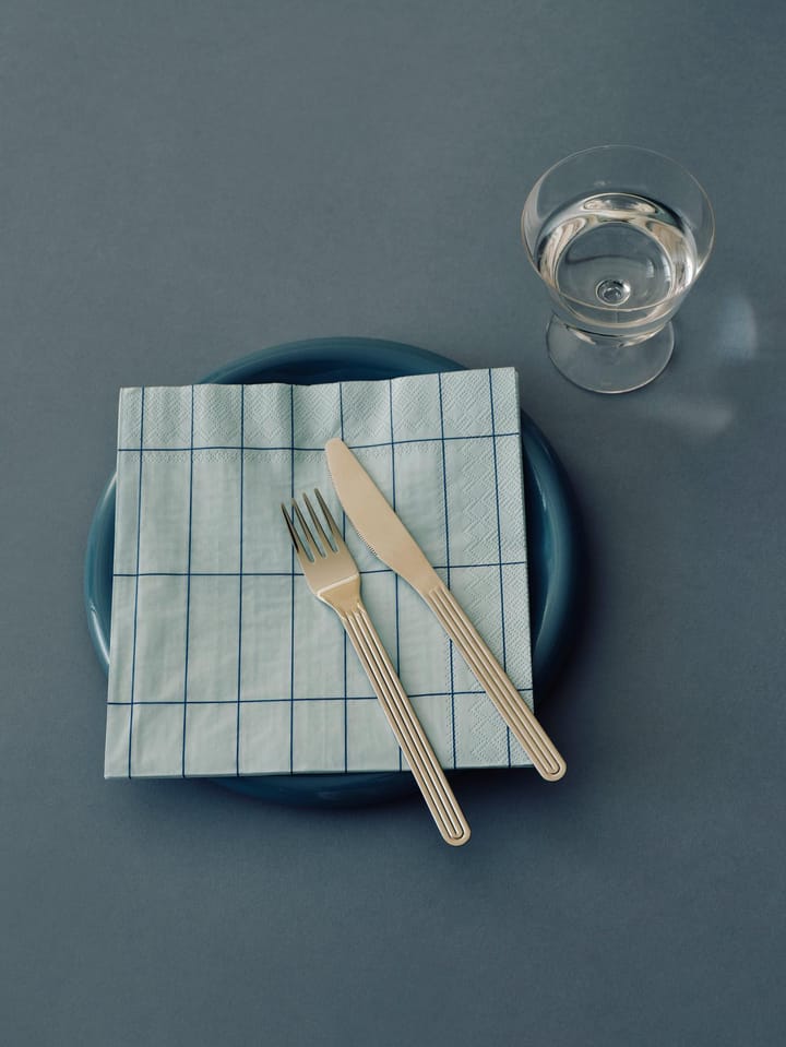 Pattern Lunch χαρτ�οπετσέτα 33x33 εκ. 20 τεμαχίων, Light blue-blue grid HAY