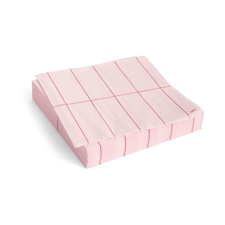 Pattern Lunch χαρτοπετσέτα 33x33 εκ. 20 τεμαχίων - Light pink-red grid - HAY