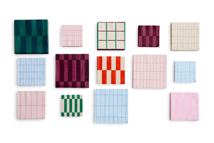 Pattern Lunch χαρτοπ�ετσέτα 33x33 εκ. 20 τεμαχίων, Off white-blue grid HAY
