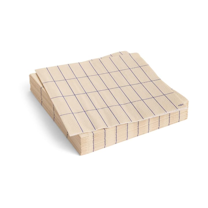 Pattern Lunch χαρτοπετσέτα 33x33 εκ. 20 τεμαχίων - Off white-blue grid - HAY