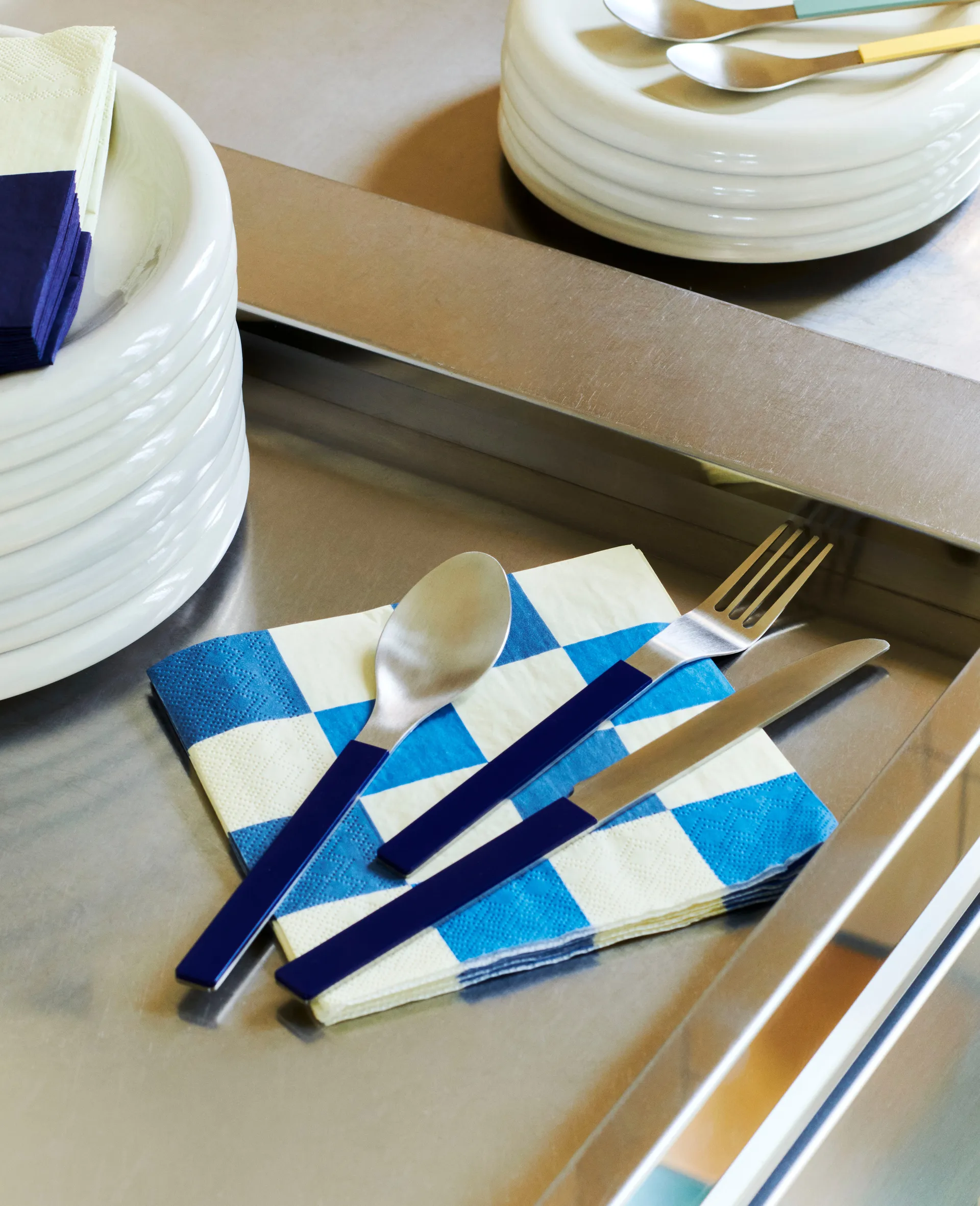 Χαρτοπετσέτες Pattern Lunch Check 33x33 cm 20 τεμάχια, Off white-blue M HAY