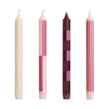 Pattern κεριά mix 4 τεμάχια - Pink-bordeaux - HAY