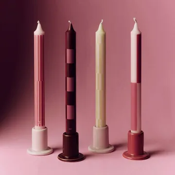 Pattern κεριά mix 4 τεμάχια - Pink-bordeaux - HAY