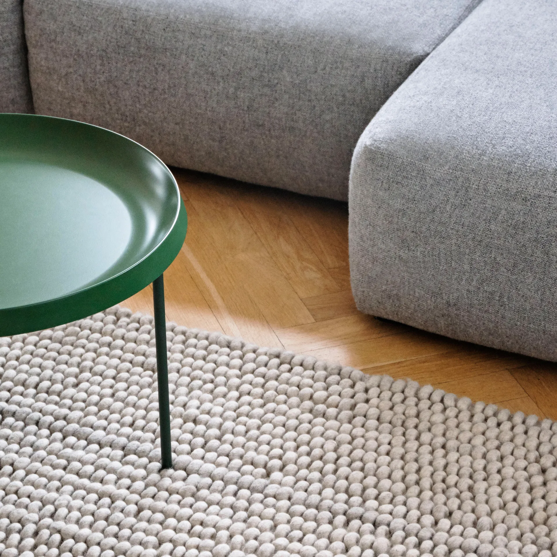 Peas μάλλινο χαλί 170x240 cm, Απαλό γκρι HAY