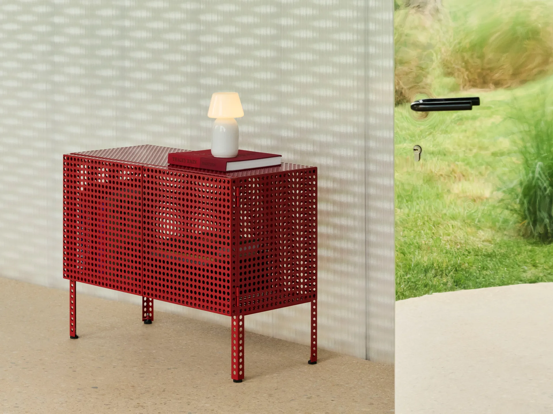 Perforated Cabinet ντουλάπι small, Wine red HAY