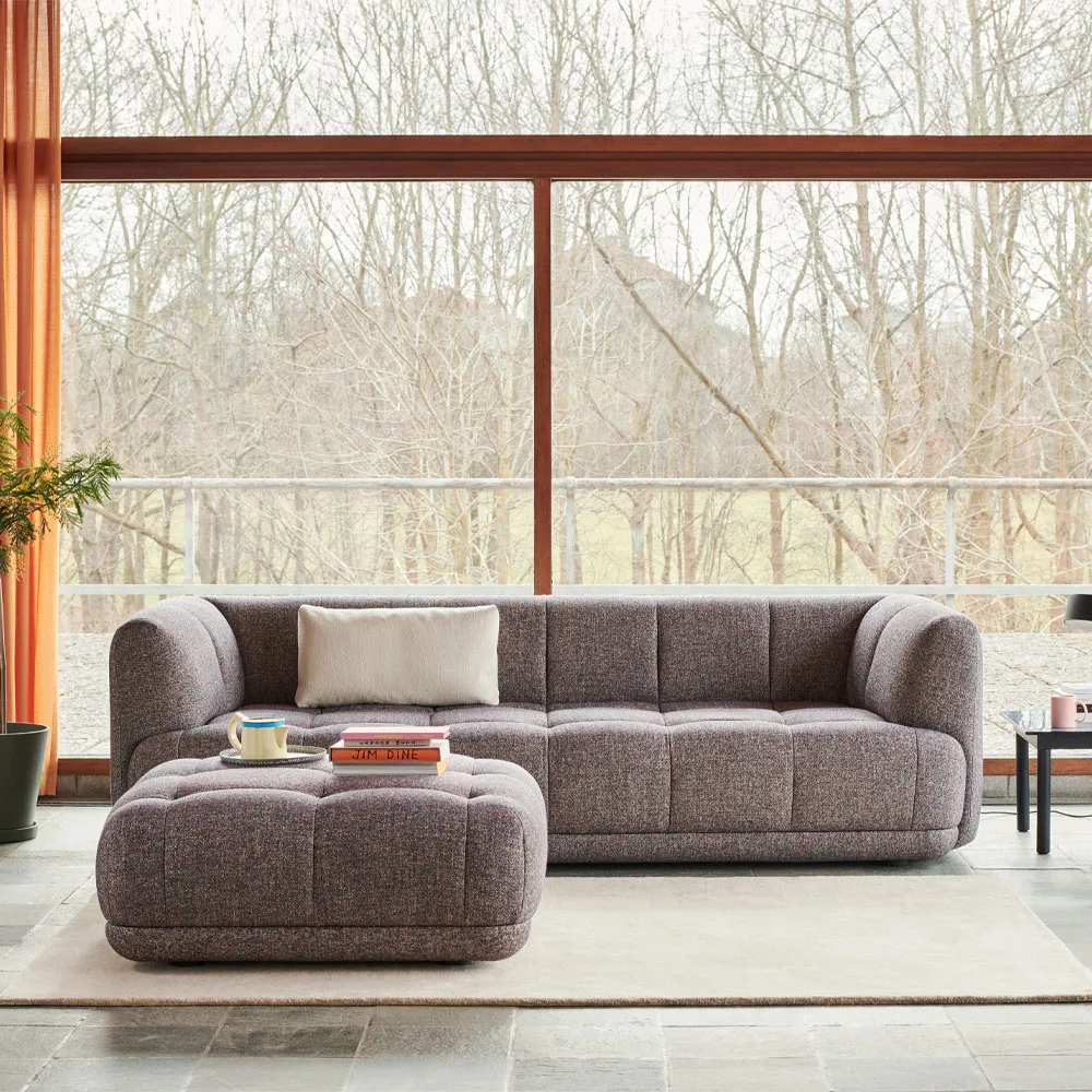 Quilton υποπόδιο, ύφασμα atlas 631 μπλε-γκρι HAY