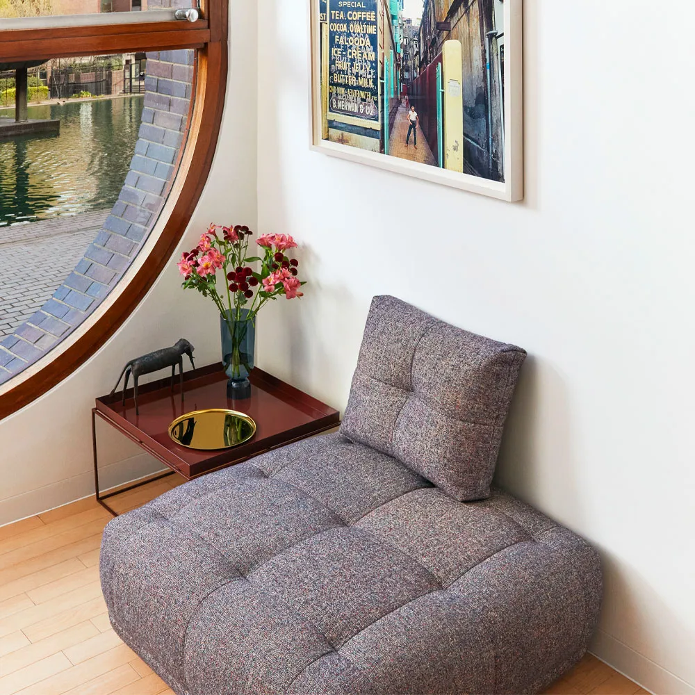 Quilton υποπόδιο, ύφασμα atlas 631 μπλε-γκρι HAY