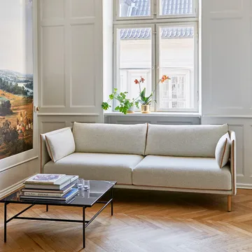 Rebar τραπεζάκι σαλονιού 100x104x33 cm - Μαύρο μάρμαρο-μαύρη βάση - HAY