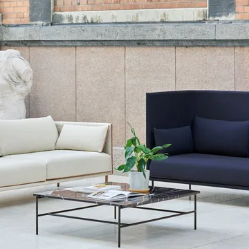 Rebar τραπεζάκι σαλονιού 100x104x33 cm - Μαύρο μάρμαρο-μαύρη βάση - HAY