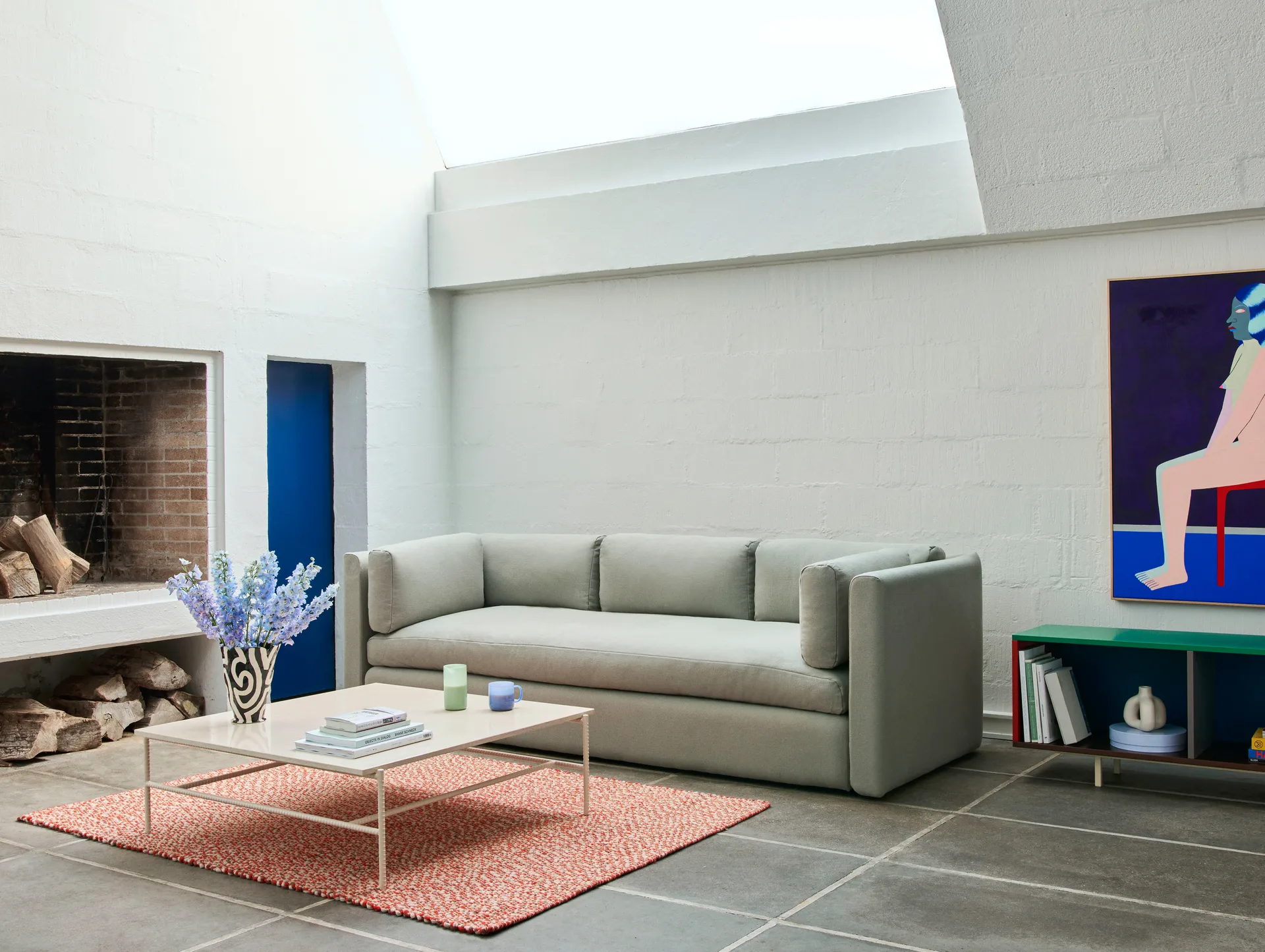 Rebar τραπεζάκι σαλονιού 100x104x33 cm, Beige marble-alabaster HAY