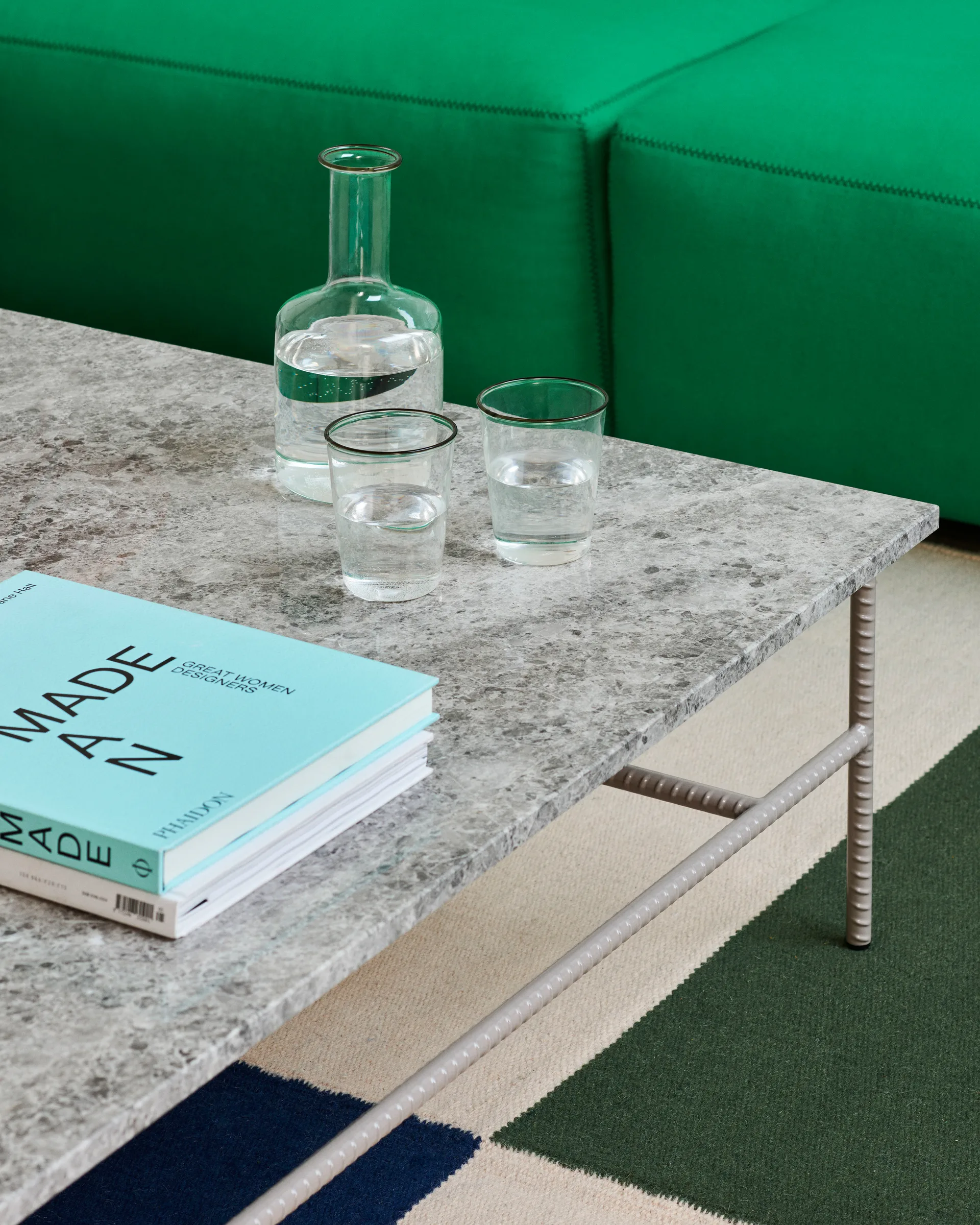 Rebar τραπεζάκι σαλονιού 100x104x33 cm, Grey marble-fossil HAY