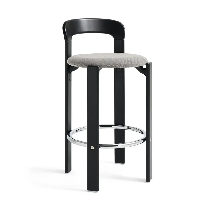 Rey Low ντυμένη μπαρ καρέκλα - Steelcut trio 124 deep black - HAY