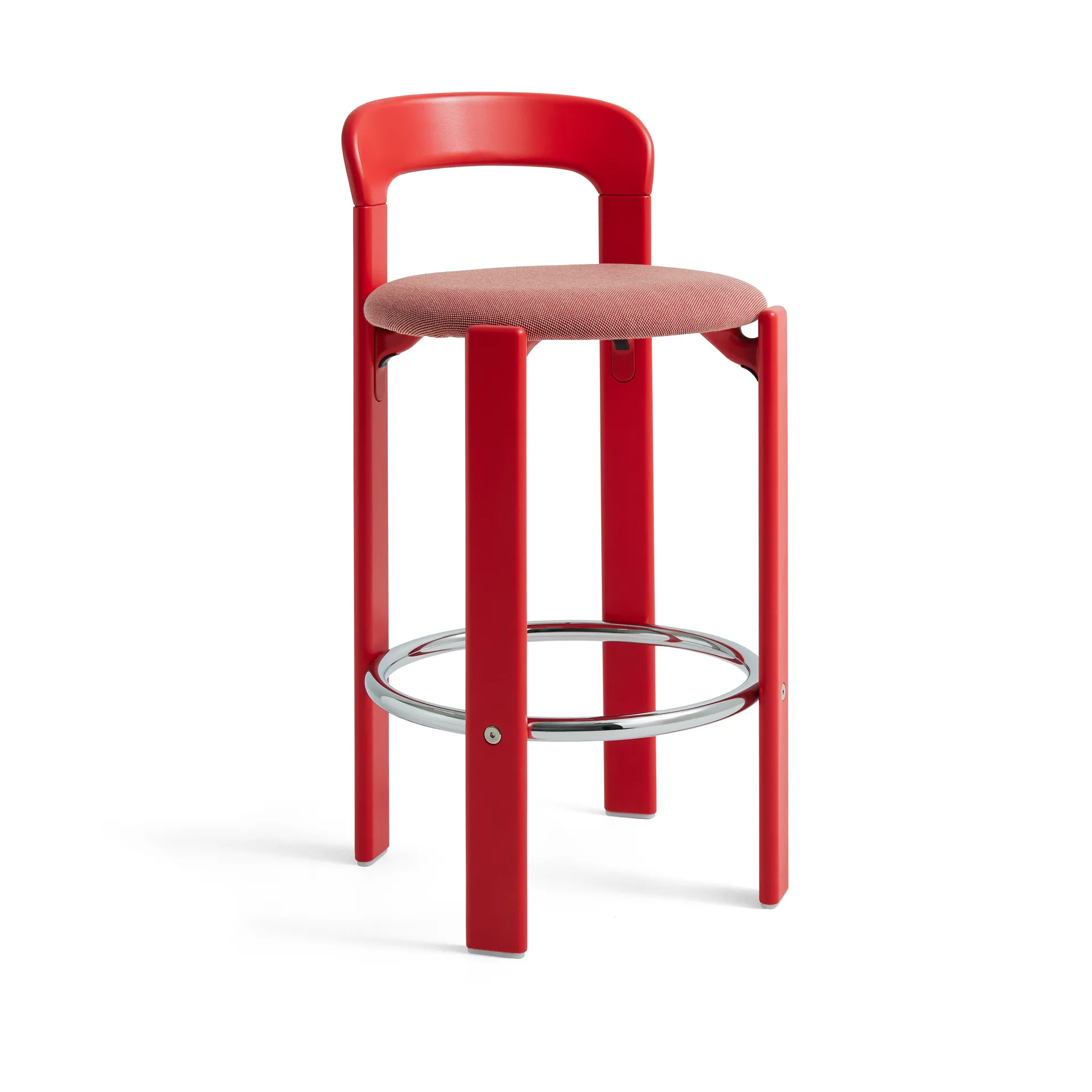 Rey Low ντυμένη μπαρ καρέκλα, Steelcut trio 376 scarlet red HAY