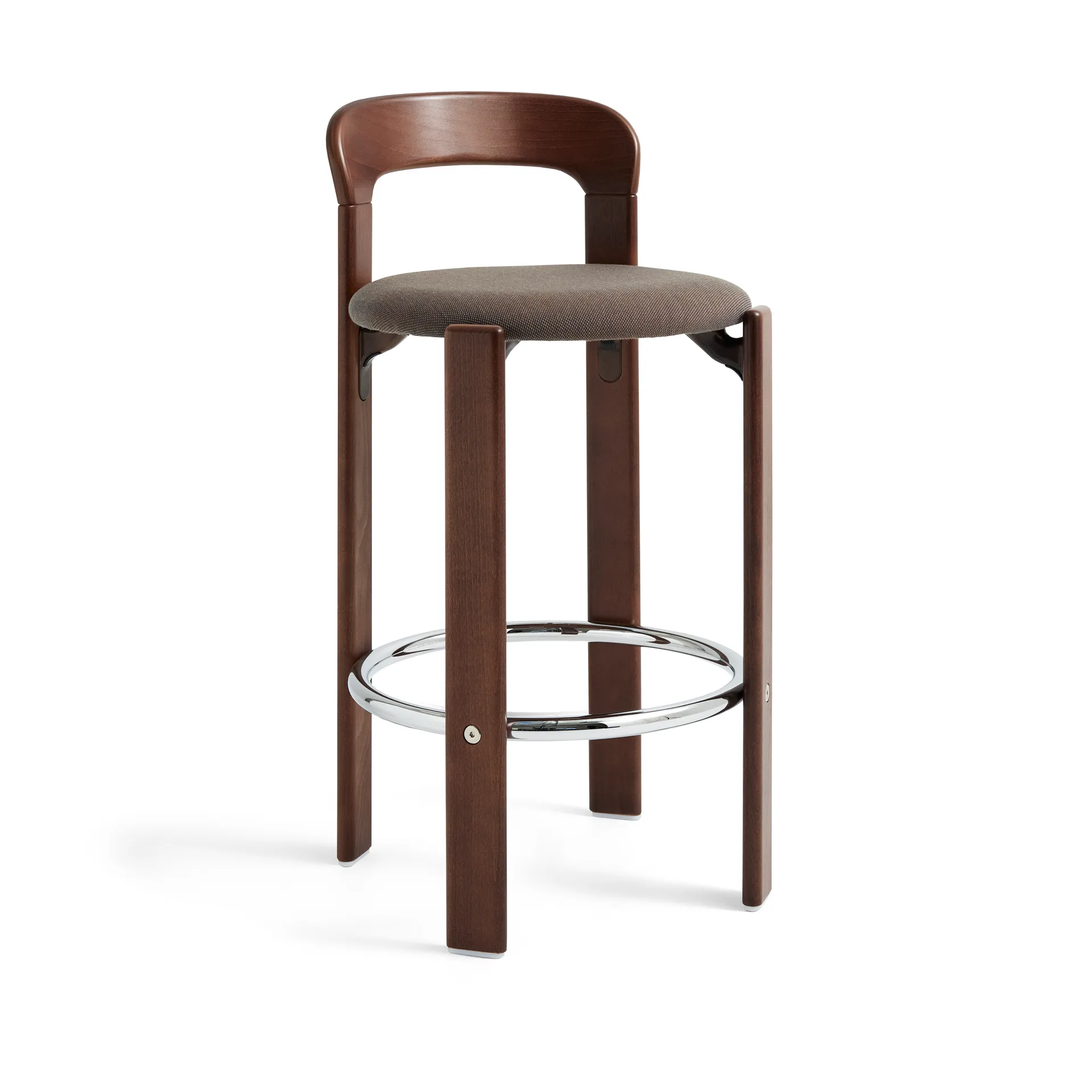 Rey Low ντυμένη μπαρ καρέκλα, Steelcut trio 376 umber brown HAY