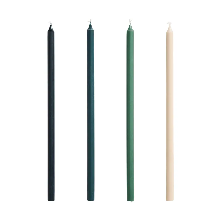 Slim κεριά 4 τεμάχια - Green-dark green - HAY
