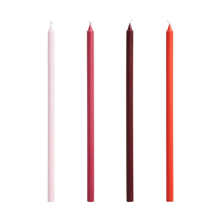 Slim κεριά 4 τεμάχια - Pink-red - HAY