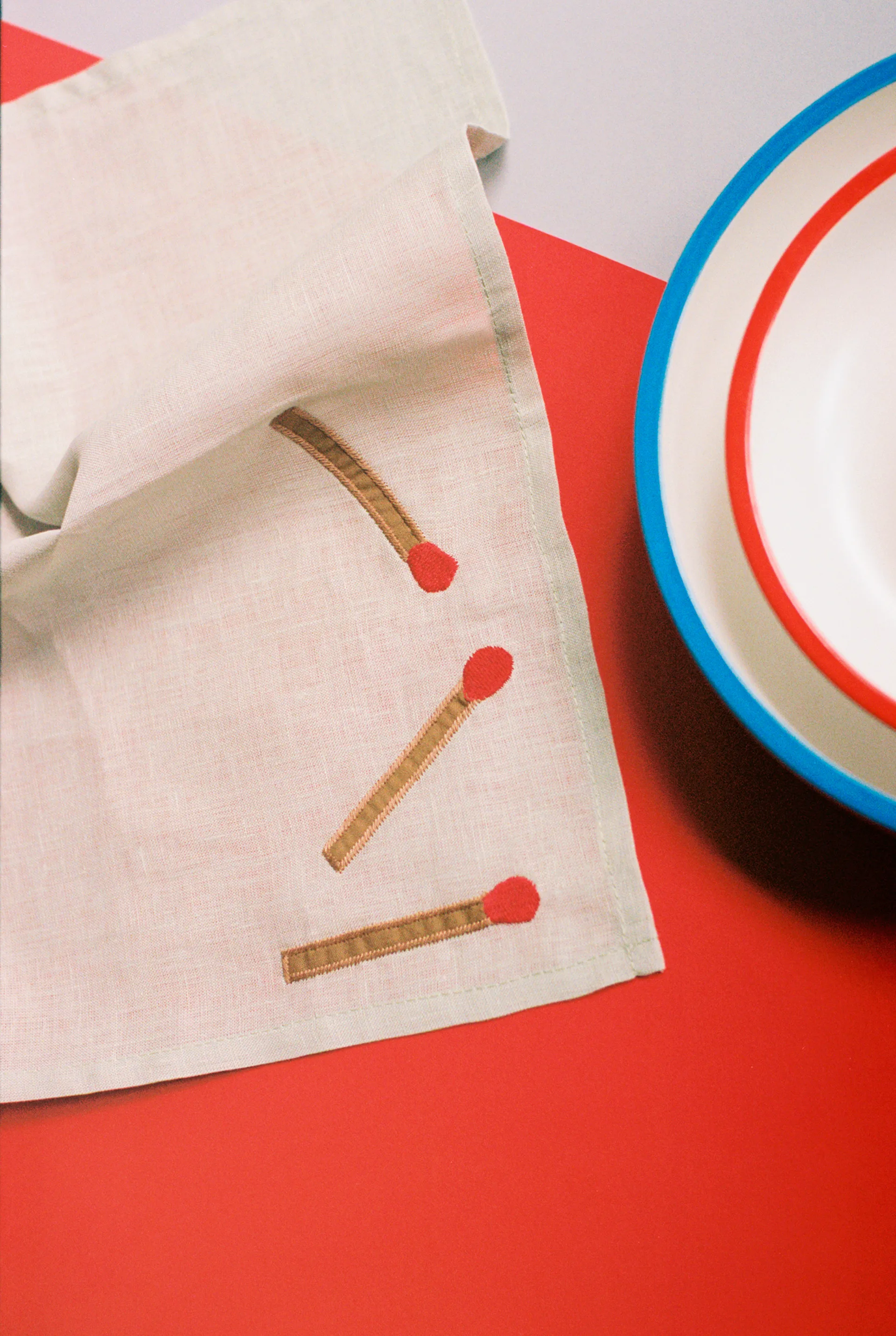 Sobremesa λινή πετσέτα 45x45 cm συσκευασία 4 τεμαχίων, Λευκό HAY