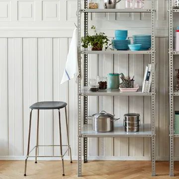 Soft Edge 30 Low σκαμπό μπαρ - Soft grey, μαύρη μεταλλική βάση - HAY