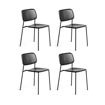 Soft Edge 40 καρέκλα, Black oak-μαύρος μεταλλικός σκελετός, σετ 4 τεμαχίων - HAY