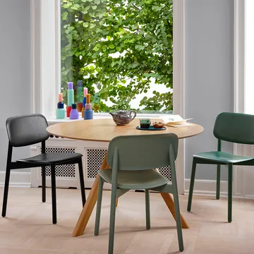 Soft Edge 60 καρέκλα - Dusty green-βάση από δρύινο ξύλο - HAY