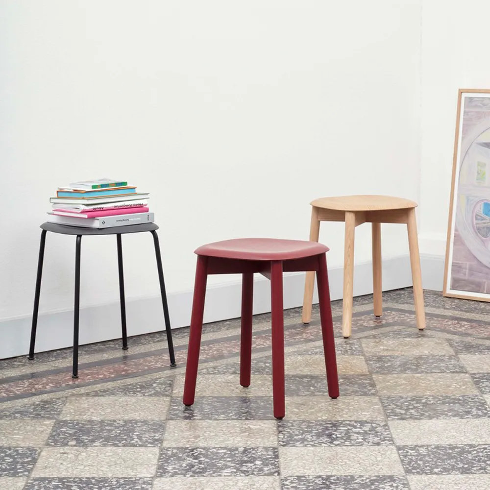 Soft Edge 72 σκαμπό, Fall red-fall red δρύινη βάση HAY