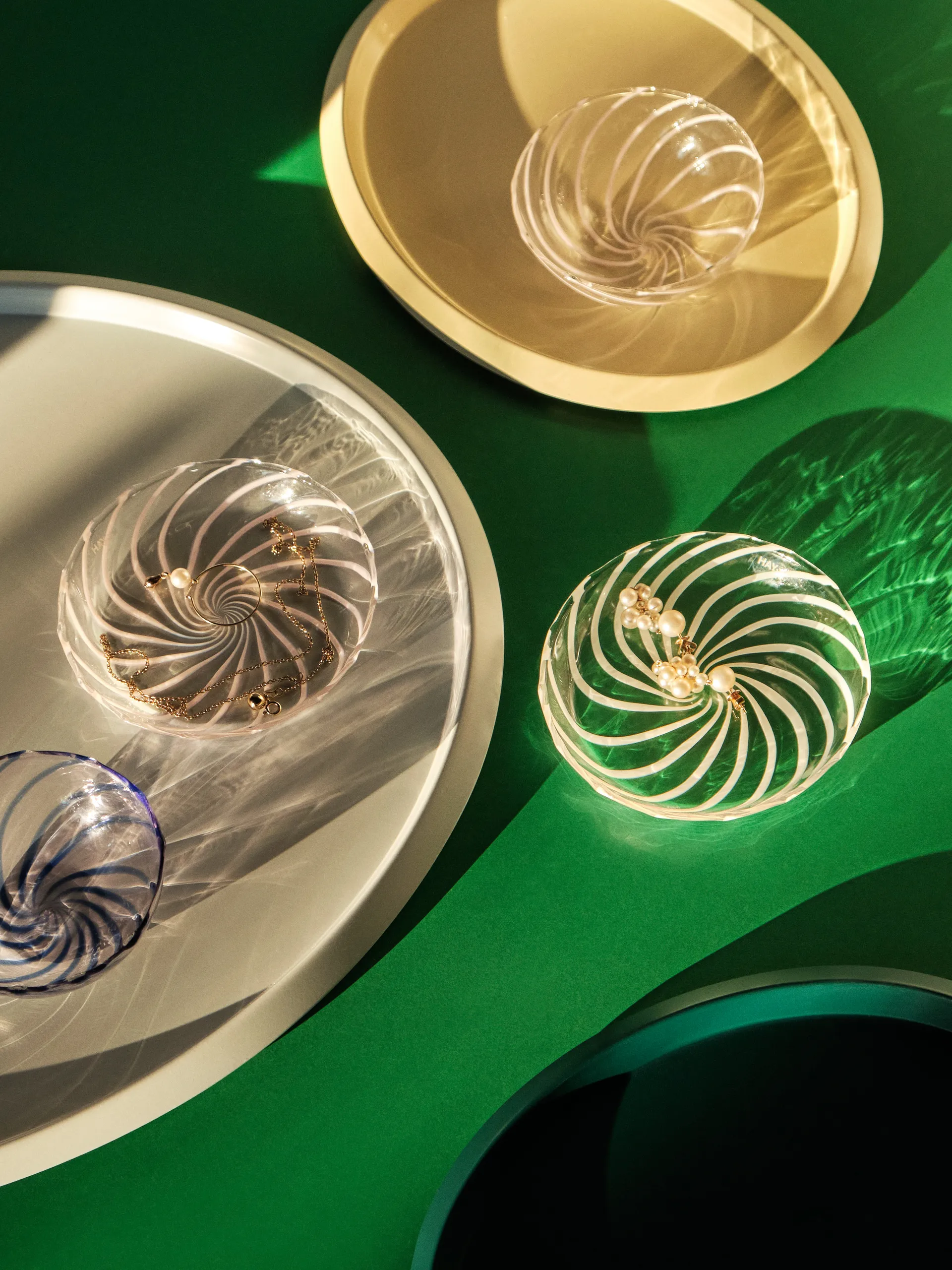 Spin πιατάκι Ø 11 cm συσκευασία 2 τεμαχίων, Διαφανές-λευκό ριγέ HAY