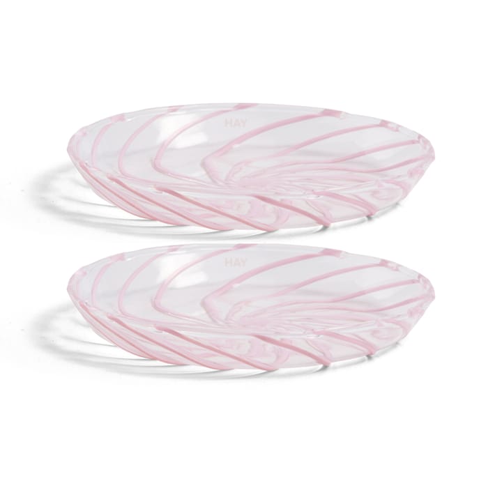 Spin πιατάκι Ø 11 cm συσκευασία 2 τεμαχίων - Διαφανές-ροζ ριγέ - HAY
