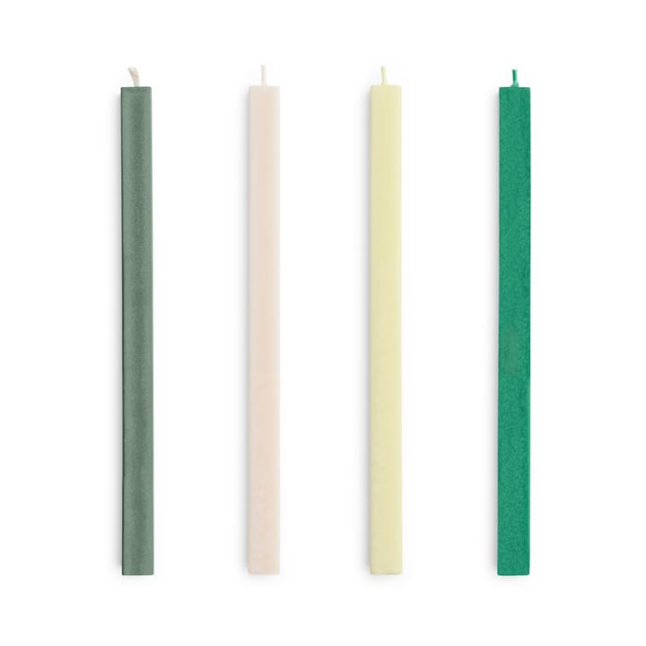 Κεριά Square Candle mix 4-pack - Greens-whites - HAY