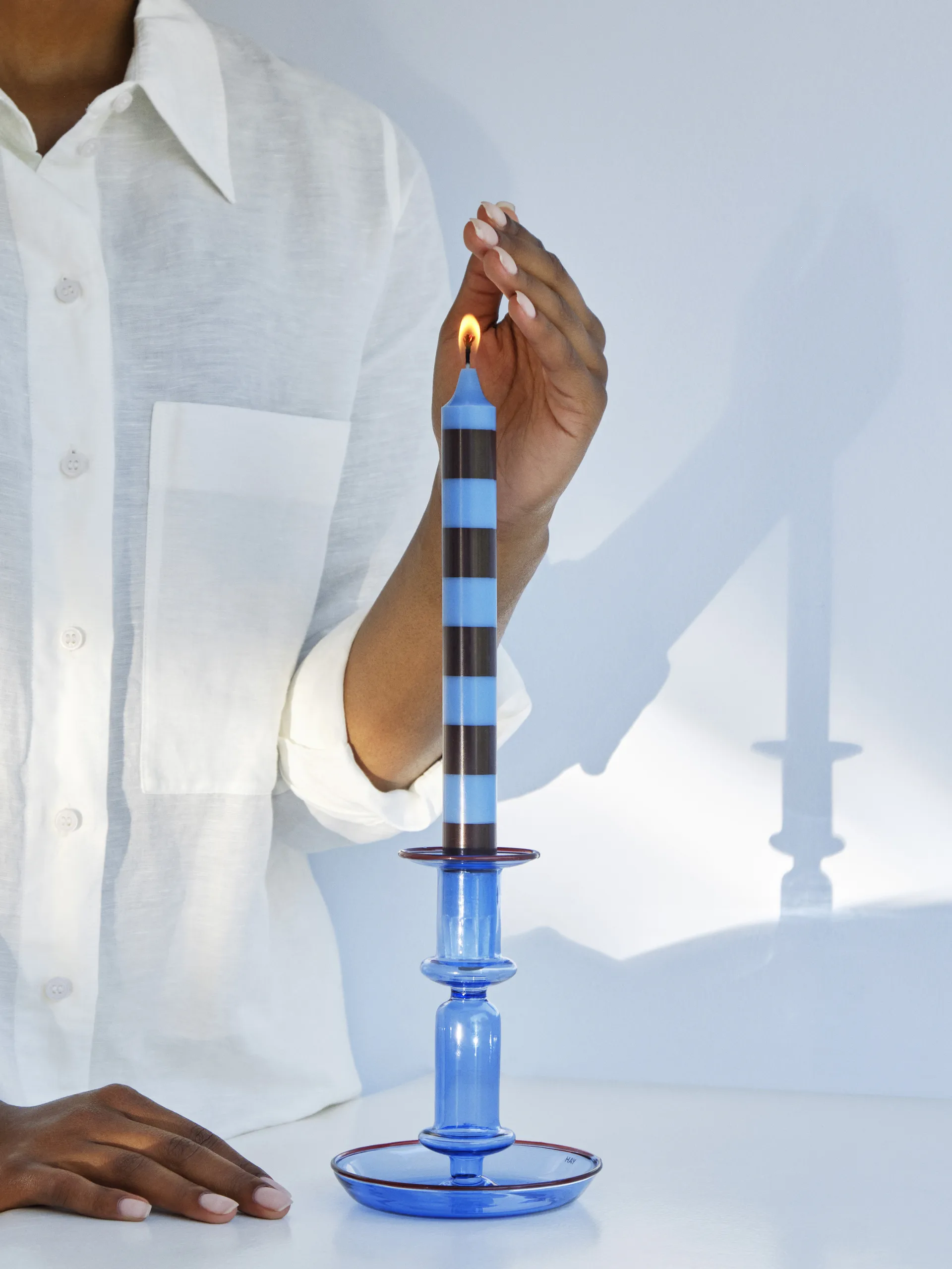 Stripe κερί συσκευασία 4 τεμαχίων, Φωτεινό HAY