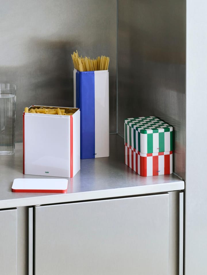 Tin Container βάζο αποθήκευσης medium, Black-off white HAY