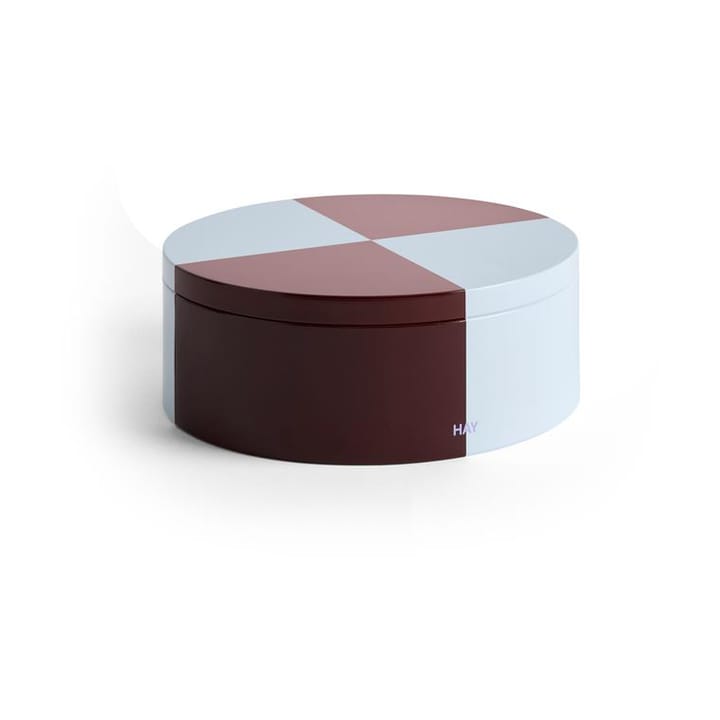 Tin Container Round δοχείο αποθήκευσης - Burgundy-ice blue - HAY