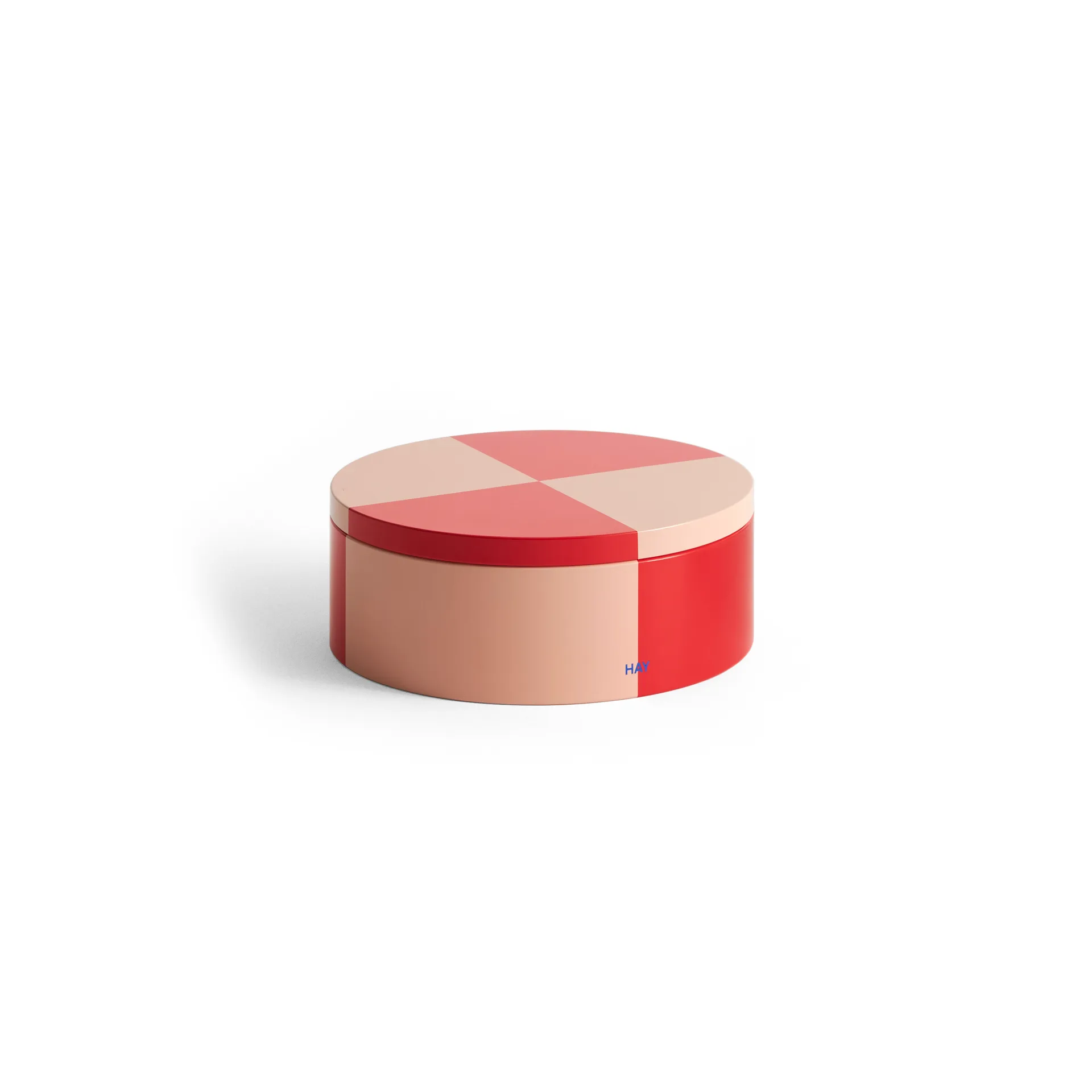 Tin Container βάζο αποθήκευσης, Round red-soft pink HAY