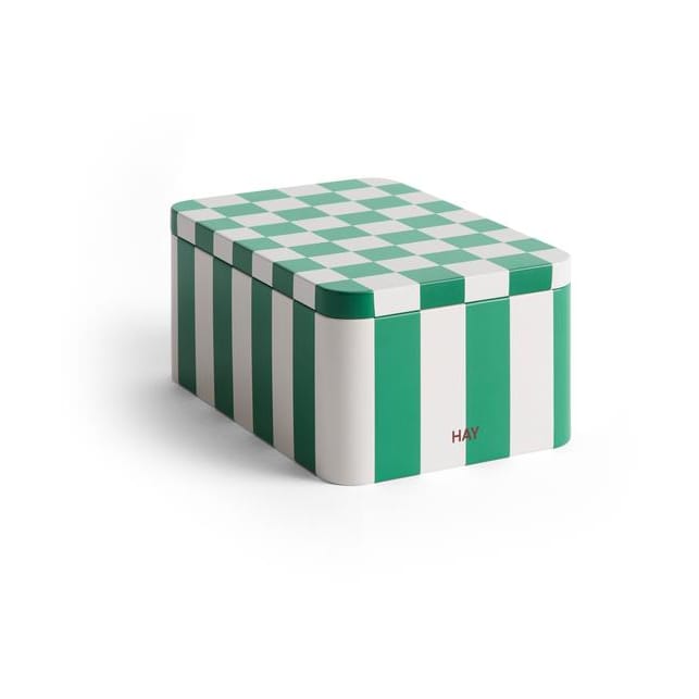 Tin Container βάζο αποθήκευσης small - Green-off white - HAY