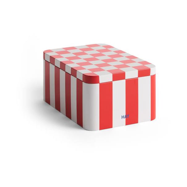 Tin Container βάζο αποθήκευσης small - Red-off white - HAY