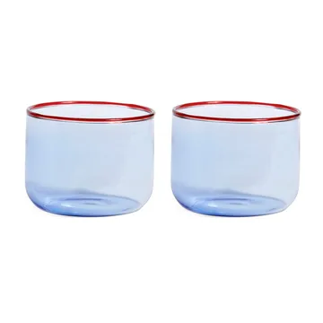 Tint ποτήρι 20 cl Συσκευασία 2 τεμαχίων - Γαλάζιο-κόκκινο περιθώριο - HAY
