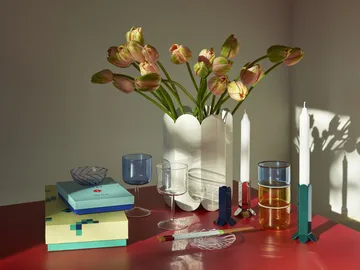 Tint ποτήρι 20 cl Συσκευασία 2 τεμαχίων - Γαλάζιο-κόκκινο περιθώριο - HAY