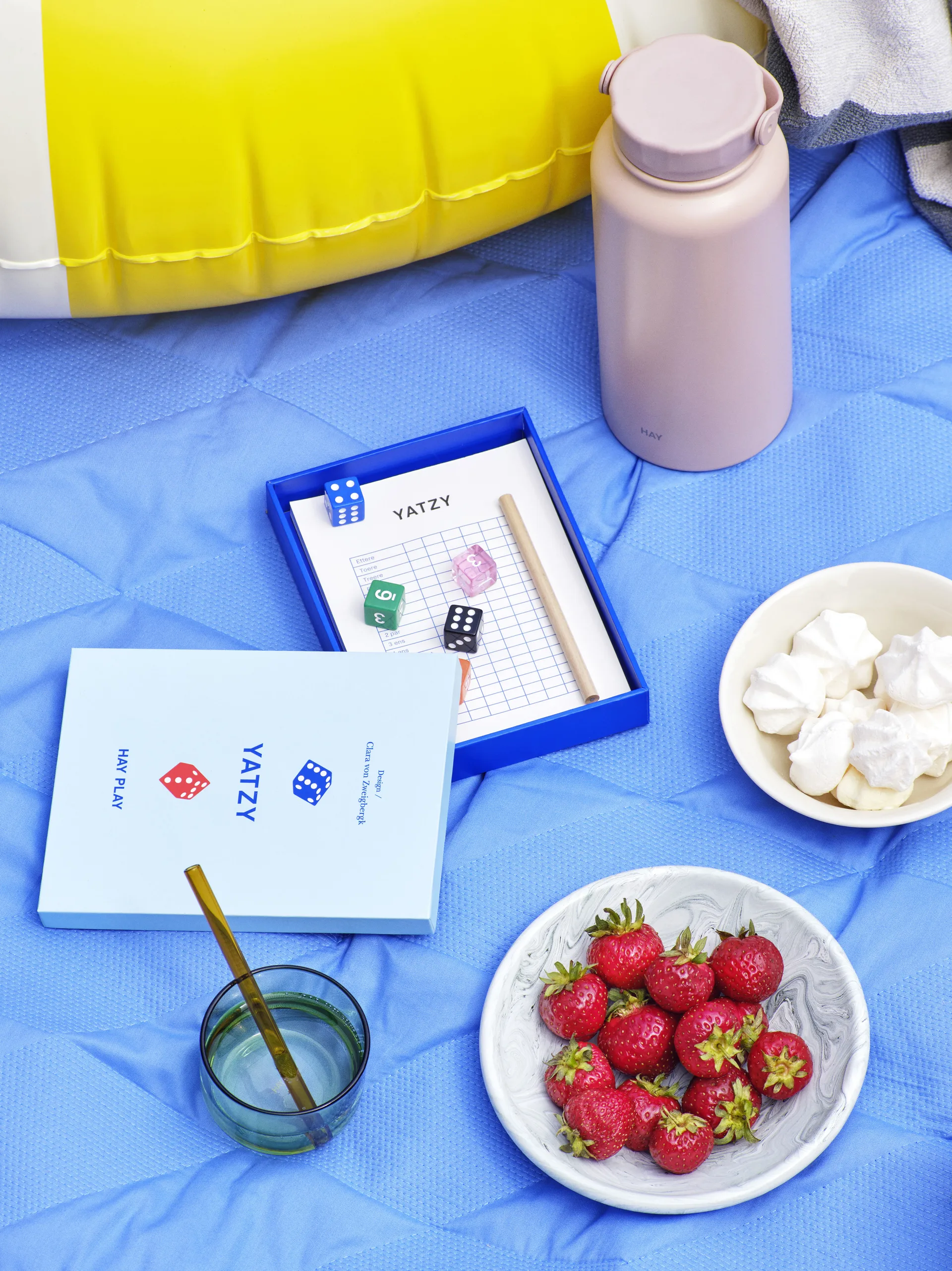 Tint ποτήρι 20 cl Συσκευασία 2 τεμαχίων, Γαλάζιο-κόκκινο περιθώριο HAY