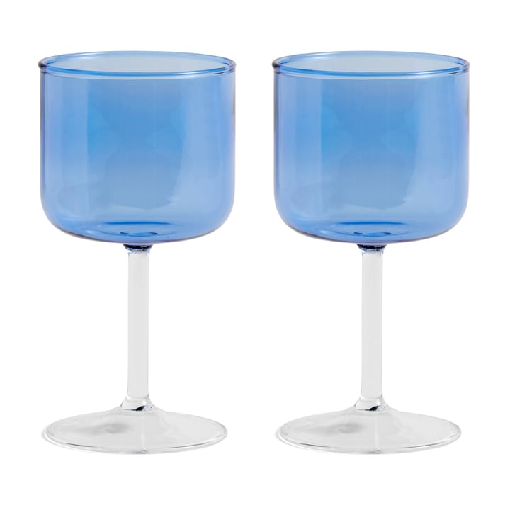 Tint ποτήρι κρασιού 25 cl Συσκευασία 2 τεμαχίων - Μπλε-διαφανές - HAY