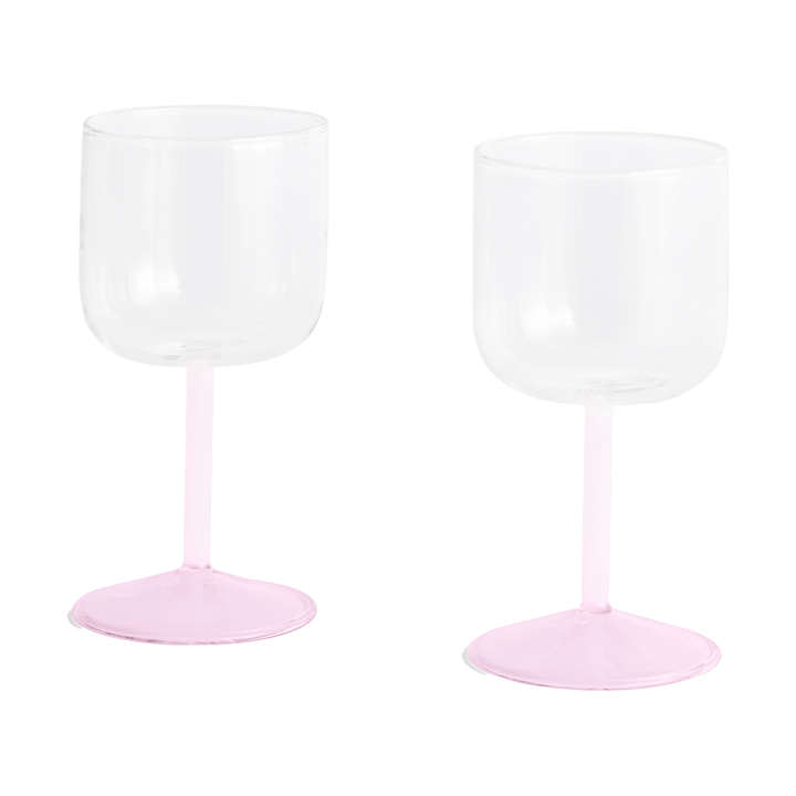 Tint ποτήρι κρασιού 250 ml συσκευασία 2 τεμαχίων - Clear-jade light pink-light pink - HAY