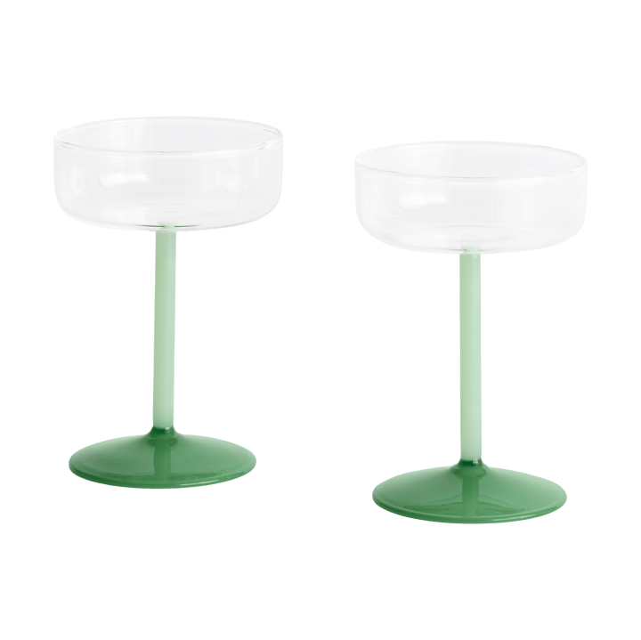 Tint coupe glasses 200 ml, συσκευασία 2 τεμαχίων - Clear-jade light green-jade dark green - HAY