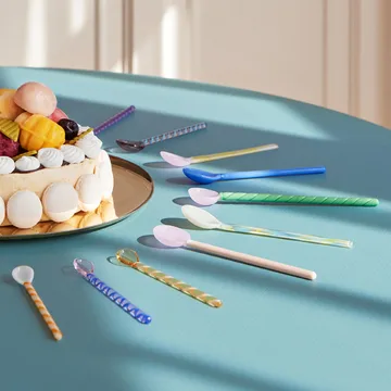 Twist γυάλινο κουτάλι Συσκευασία 2 τεμαχίων - τιρκουάζ-ανοιχτό ροζ - HAY