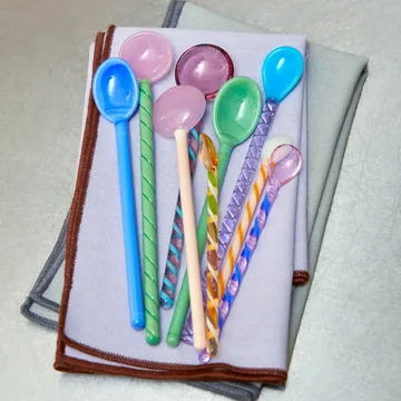 Twist γυάλινο κουτάλι Συσκευασία 2 τεμαχίων - τιρκουάζ-ανοιχτό ροζ - HAY