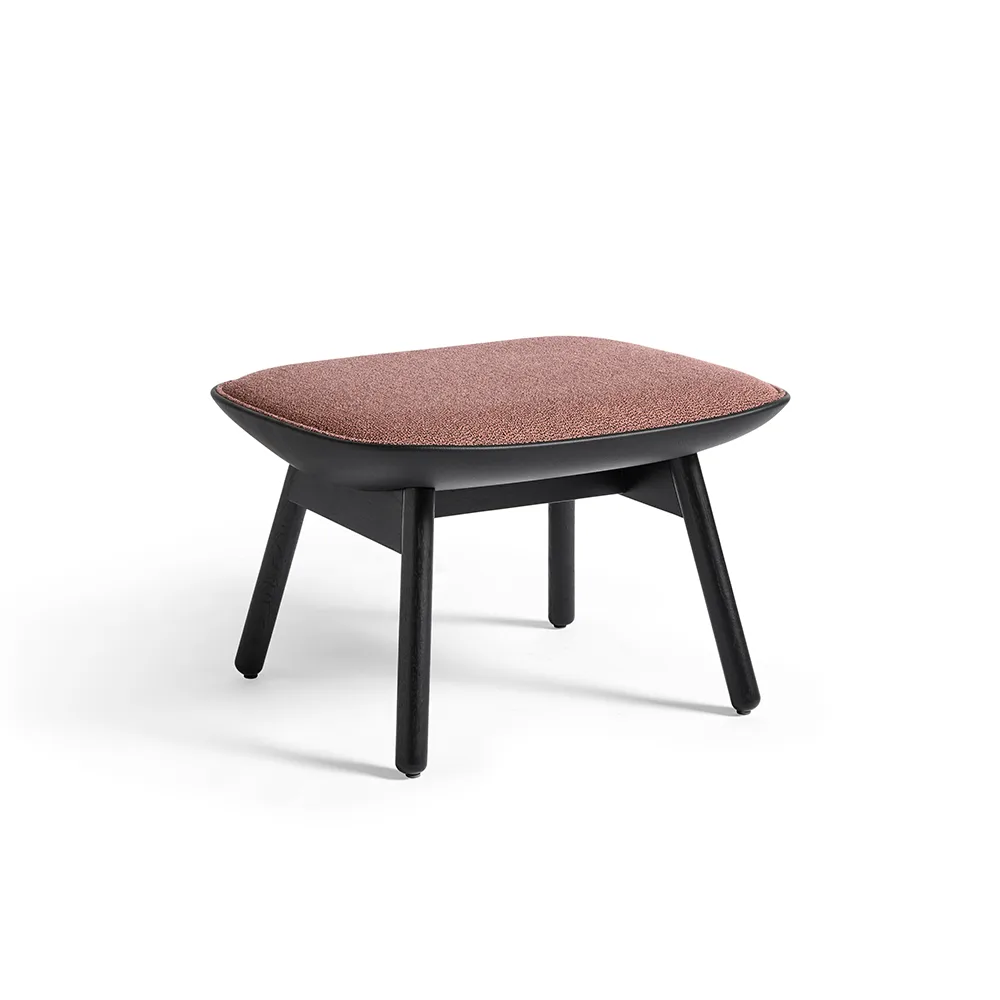 Σκαμπό υποποδίου Uchiwa, 12 κλημεντίνη-svart ek-svart läder HAY