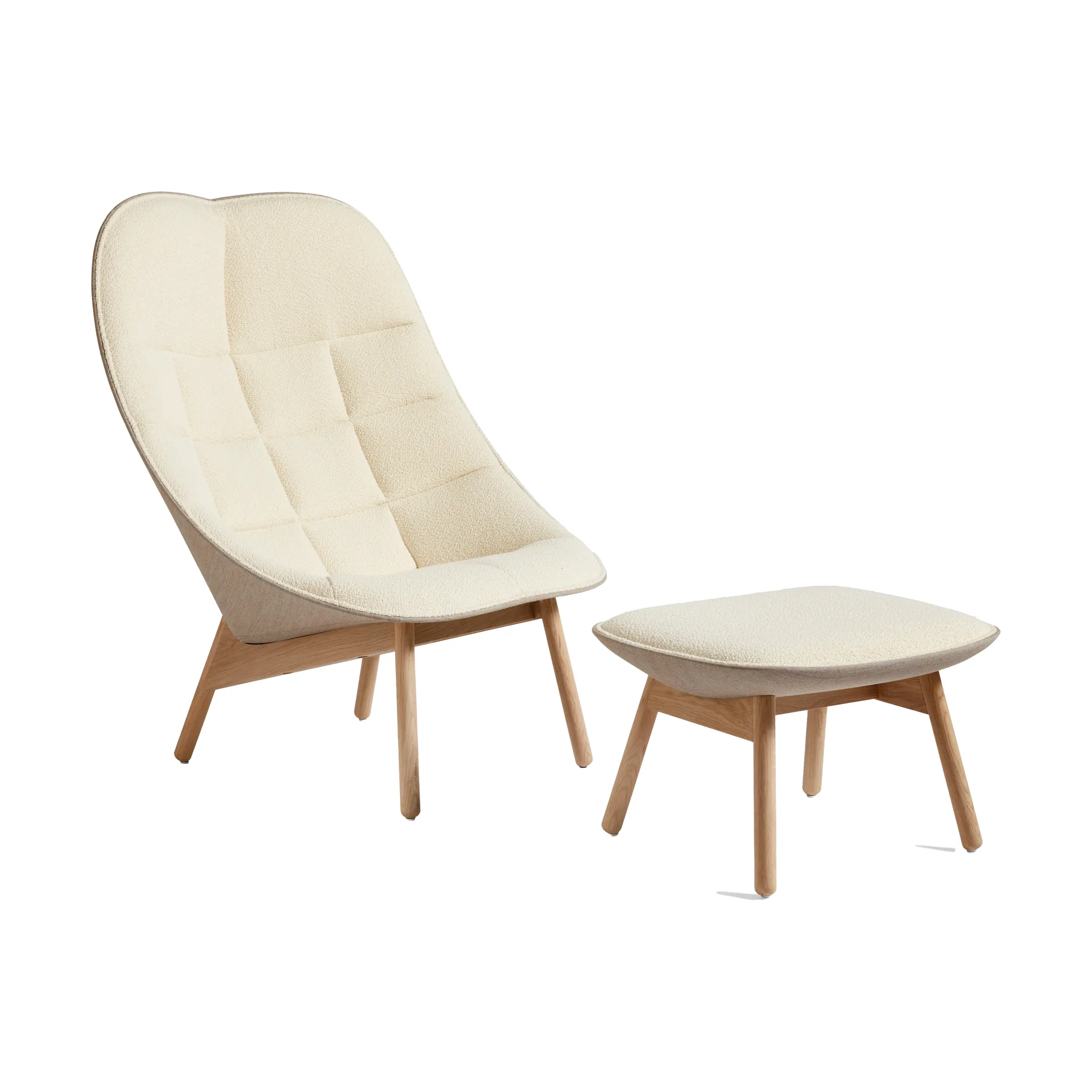 Σκαμπό υποποδίου Uchiwa, Cream A5-δρυς-Canvas 244 HAY