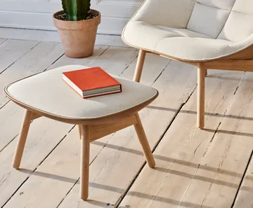 Σκαμπό υποποδίου Uchiwa - Cream A5-δρυς-Canvas 244 - HAY