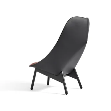 Uchiwa Quilt πολυθρόνα lounge - 12 κλεμεντίνη-μαύρη δρυς-μαύρο δέρμα - HAY