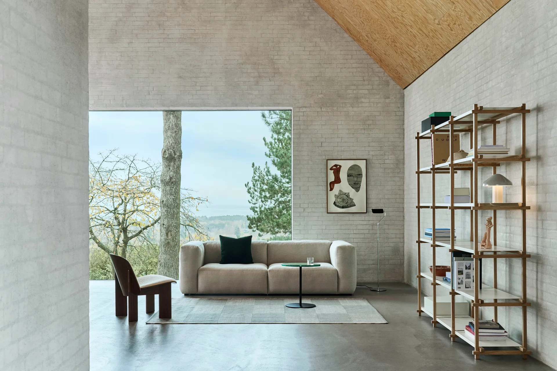 Woody ράφι, Oak-almond white, high HAY