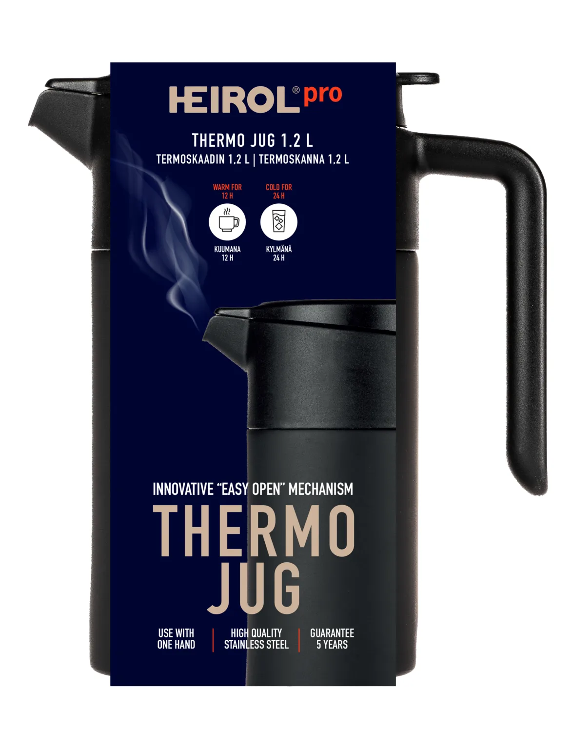 Ηeirol θερμός κανάτα 1,2 l, Μαύρο Heirol