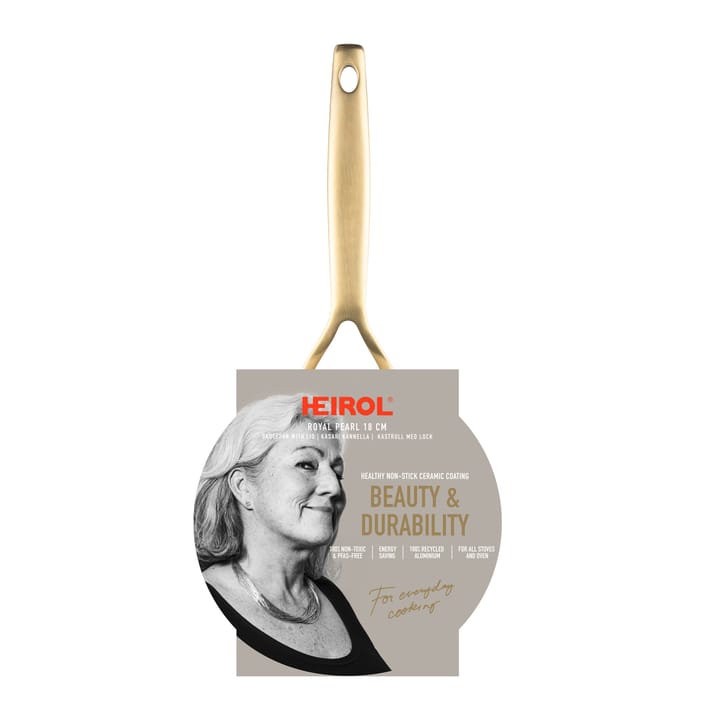 Heirol Royal Pearl κατσαρολάκι με καπάκι Ø18 cm, Λευκό-χρυσό Heirol
